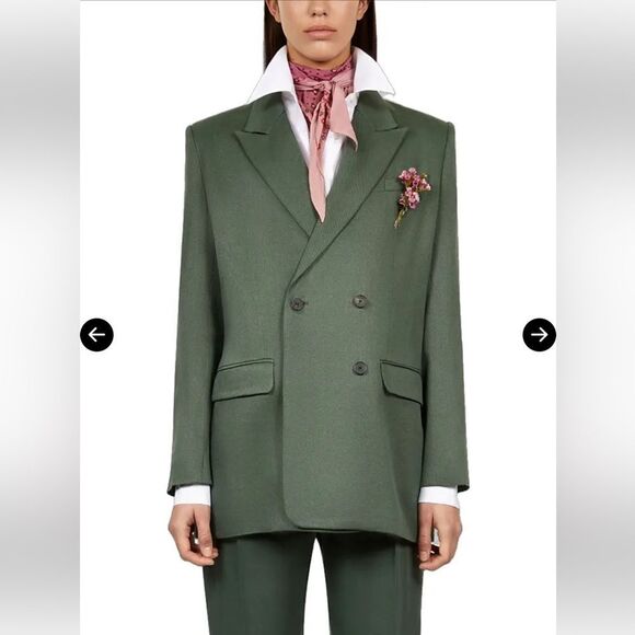 $595 The Kooples NWT twill blazer in Khaki - Picture 1 of 11